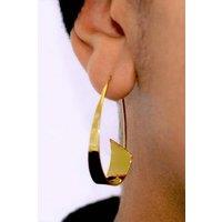 Otis Jaxon London Women's Curled Ribbon Sterling Silver Hoop Earrings in Gold