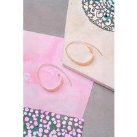 Otis Jaxon London Women's Curled Ribbon Sterling Silver Hoop Earrings in Rose Gold