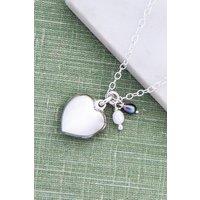 Otis Jaxon London Women's Sterling Silver Heart & Pearl Locket Necklace