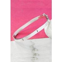 Otis Jaxon London Women's Solid Sterling Silver Screw Accent Bangle | Size: Large