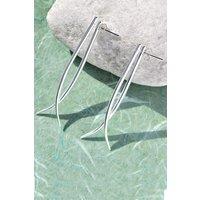 Otis Jaxon London Women's Silver Long Drop Spiked Ear Jacket Earrings