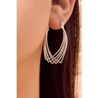 Otis Jaxon London Women's Multi Wire Overlapping Sterling Silver Hoop Earrings