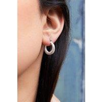 Otis Jaxon London Women's Small Ribbed Huggie Hoop Sterling Silver Earrings