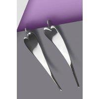 Otis Jaxon London Women's Large Curved Sterling Silver Heart Earrings