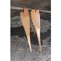 Otis Jaxon London Women's Large Curved Sterling Silver Heart Earrings in Rose Gold