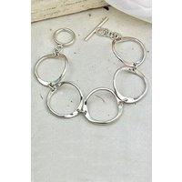 Otis Jaxon London Women's Circle Links Statement Sterling Silver Bracelet