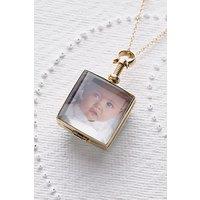 Otis Jaxon London Women's Square Sterling Silver Photo Locket in Gold