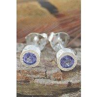 Otis Jaxon London Women's Tanzanite Sterling Silver December Birthstone Stud Earrings