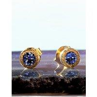 Otis Jaxon London Women's Tanzanite Sterling Silver December Birthstone Stud Earrings in Gold