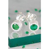 Otis Jaxon London Women's Emerald May Birthstone Sterling Silver Stud Earrings