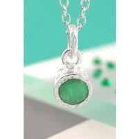 Otis Jaxon London Women's Green Emerald May Birthstone Sterling Silver Necklace