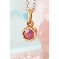 Otis Jaxon London Women's Ruby Sterling Silver July Birthstone Pendant Necklace in Rose Gold