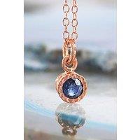Otis Jaxon London Women's Sapphire September Birthstone Sterling Silver Necklace in Rose Gold
