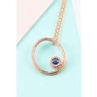 Otis Jaxon London Women's Sapphire September Birthstone Sterling Silver Oval Necklace in Rose Gold