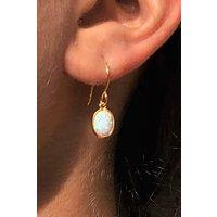 Otis Jaxon London Women's Welo Opal Sterling Silver October Birthstone Drop Earrings in Gold