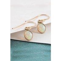 Otis Jaxon London Women's Welo Opal Sterling Silver October Birthstone Drop Earrings in Rose Gold