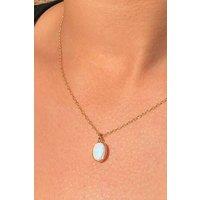 Otis Jaxon London Women's Welo Opal Sterling Silver October Birthstone Necklace in Gold