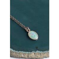 Otis Jaxon London Women's Welo Opal Sterling Silver October Birthstone Necklace in Rose Gold