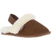 Fenland England Women's Real Sheepskin Slippers with Heel Strap in Light Brown | Size: 3-4