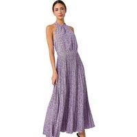 Roman Women's Animal Print Halter Neck Chiffon Maxi Dress in Lilac | Size: 18