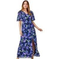 Floral Print Chiffon Maxi Dress