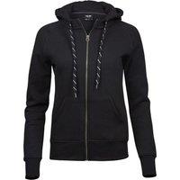 TEE JAYS Women's Fashion Zip Hoodie in Black | Size: 2XL