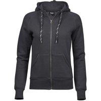 TEE JAYS Women's Fashion Zip Hoodie in Dark Grey | Size: 2XL