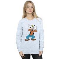 Disney Women's Crazy Goofy Sweatshirt in Grey | Size: 2XL
