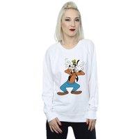 Disney Women's Crazy Goofy Sweatshirt in White | Size: Large