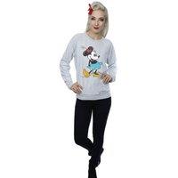 Disney Women's Classic Minnie Mouse Heather Sweatshirt in Grey | Size: Medium