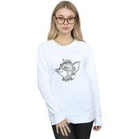 Tom & Jerry Women's Nope Face Sweatshirt in White | Size: Medium