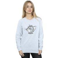 Tom & Jerry Women's Nope Face Sweatshirt in Grey | Size: 2XL