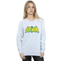 Batman Women's Retro Logo Heather Sweatshirt in Grey | Size: Large