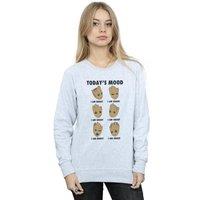 Guardians Of The Galaxy Women's Todays Mood Groot Sweatshirt in Grey | Size: Small