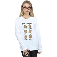 Guardians Of The Galaxy Women's Todays Mood Groot Sweatshirt in White | Size: Large