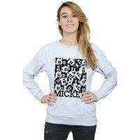 Disney Women's Mickey Mouse Grid Sweatshirt in Grey | Size: Small