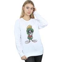 Looney Tunes Women's Marvin The Martian Pose Heather Sweatshirt in White | Size: Large
