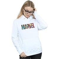 Marvel Comics Women's Infill Logo Heather Hoodie in White | Size: 2XL