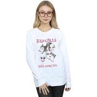 Disney Women's Bad Have More Fun Cotton Sweatshirt in White | Size: Medium