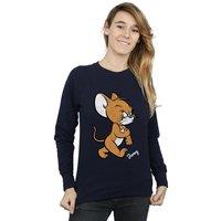 Tom & Jerry Women's Angry Mouse Cotton Sweatshirt in Navy | Size: Large