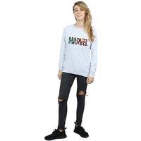 Marvel Women's Infill Logo Heather Sweatshirt in Grey | Size: Medium