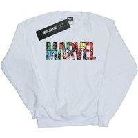 Marvel Women's Infill Logo Heather Sweatshirt in White | Size: Large