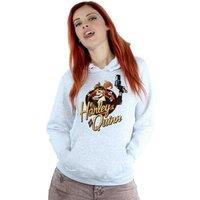 DC Bombshells Women's Harley Quinn Badge Hoodie in Grey | Size: Large