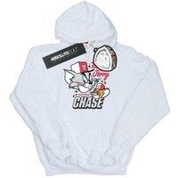 Tom & Jerry Women's Cat & Mouse Chase Heather Hoodie in White | Size: 2XL