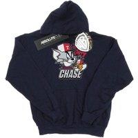 Tom & Jerry Women's Cat & Mouse Chase Heather Hoodie in Navy | Size: Small