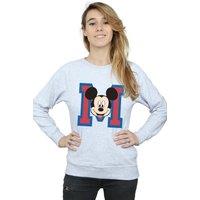 Disney Women's M Mickey Mouse Face Sweatshirt in Grey | Size: XL