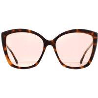 Jimmy Choo Women's Cat Eye Havana Pink Gold Mirror Nat/S in Brown