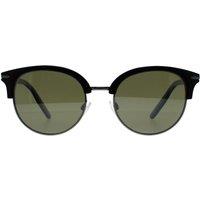 Serengeti Women's Round Shiny Dark Gunmetal Black Mineral Polarized 555nm Green Lela in Grey