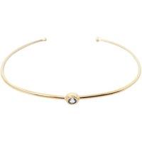 Harfi Women's 18ct Gold Plated Blue Topaz Gem Bangle | Size: 7 inches