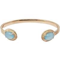 Harfi Women's 18ct Gold Plated Blue Agate Bangle